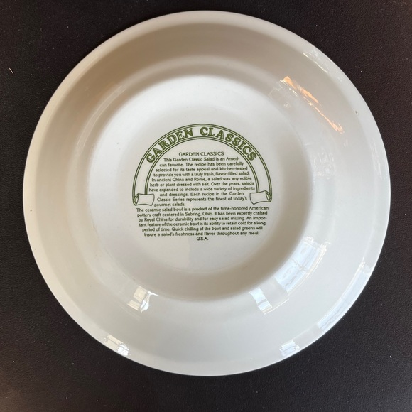 VTG Large CHEF’S SALAD AND FRENCH DRESSING Recipe Bowl - Picture 6 of 6